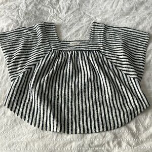 madewell striped butterfly style blouse sz l